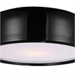 CWI Lighting Campton 3 Light Drum Shade Contemporary Metal Flush Mount in Black