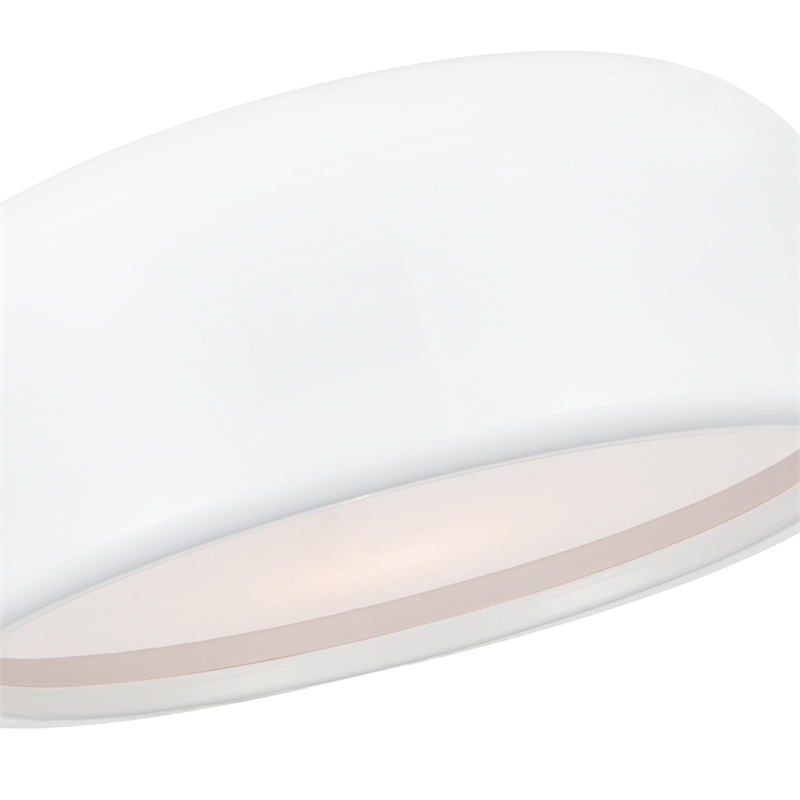 CWI Lighting Campton 3 Light Drum Shade Contemporary Metal Flush Mount in White