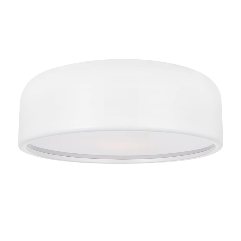 CWI Lighting Campton 3 Light Drum Shade Contemporary Metal Flush Mount in White