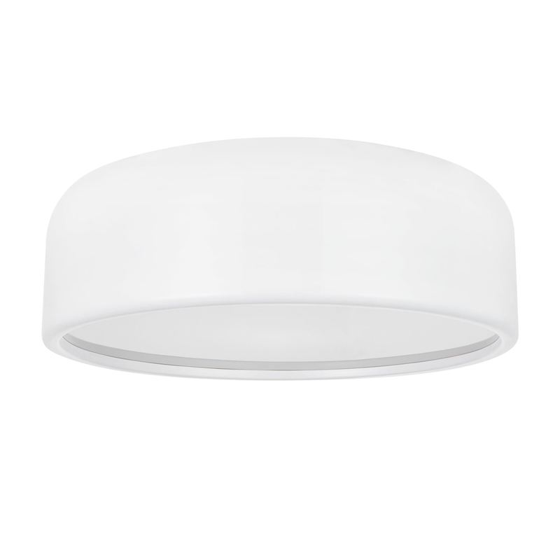 CWI Lighting Campton 3 Light Drum Shade Contemporary Metal Flush Mount in White
