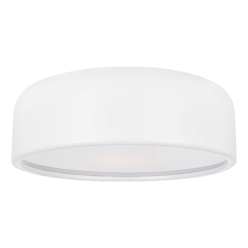 CWI Lighting Campton 3 Light Drum Shade Contemporary Metal Flush Mount in White