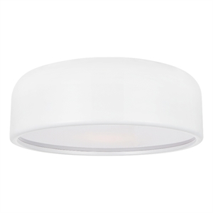 CWI Lighting Campton 3 Light Drum Shade Contemporary Metal Flush Mount in White