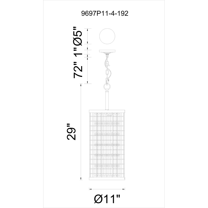 CWI Lighting Meghna 4 Light Up Farmhouse Metal Chandelier in Brown