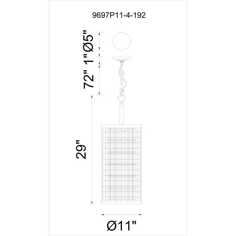 CWI Lighting Meghna 4 Light Up Farmhouse Metal Chandelier in Brown