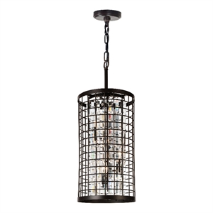 CWI Lighting Meghna 4 Light Up Farmhouse Metal Chandelier in Brown