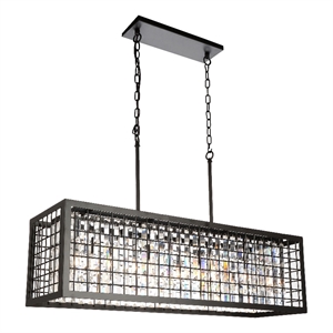 CWI Lighting Meghna 4 Light Down Farmhouse Metal Chandelier in Brown