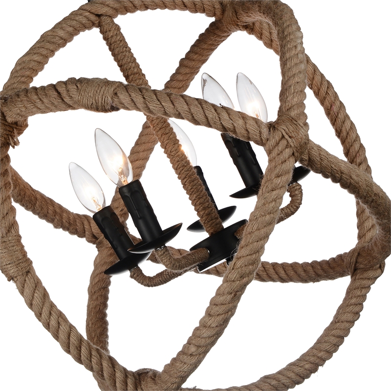 CWI Lighting Padma 25 Light Up Farmhouse Metal Chandelier in Black