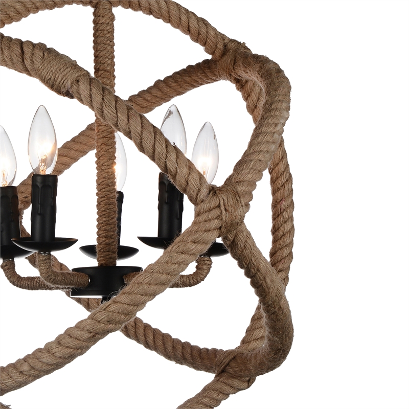 CWI Lighting Padma 25 Light Up Farmhouse Metal Chandelier in Black