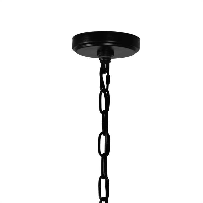 CWI Lighting Padma 25 Light Up Farmhouse Metal Chandelier in Black