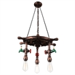 CWI Lighting Manor 3 Light Down Metal Chandelier in Speckled Copper