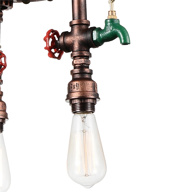 CWI Lighting Manor 3 Light Down Metal Chandelier in Speckled Copper