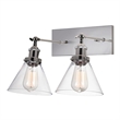 CWI Lighting Eustis 2 Light Metal Wall Sconce in Polished Nickel