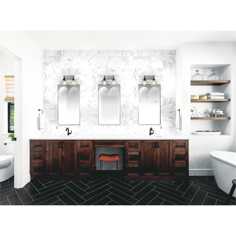 CWI Lighting Eustis 2 Light Metal Wall Sconce in Polished Nickel