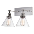 CWI Lighting Eustis 2 Light Metal Wall Sconce in Polished Nickel