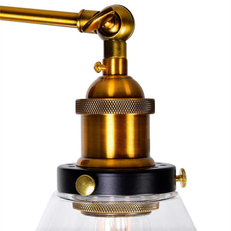 CWI Lighting Eustis 3 Light Contemporary Metal Wall Sconce in Black/Gold Brass