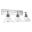 CWI Lighting Eustis 3 Light Metal Wall Sconce in Polished Nickel