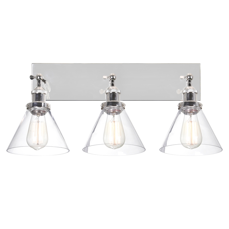 CWI Lighting Eustis 3 Light Metal Wall Sconce in Polished Nickel