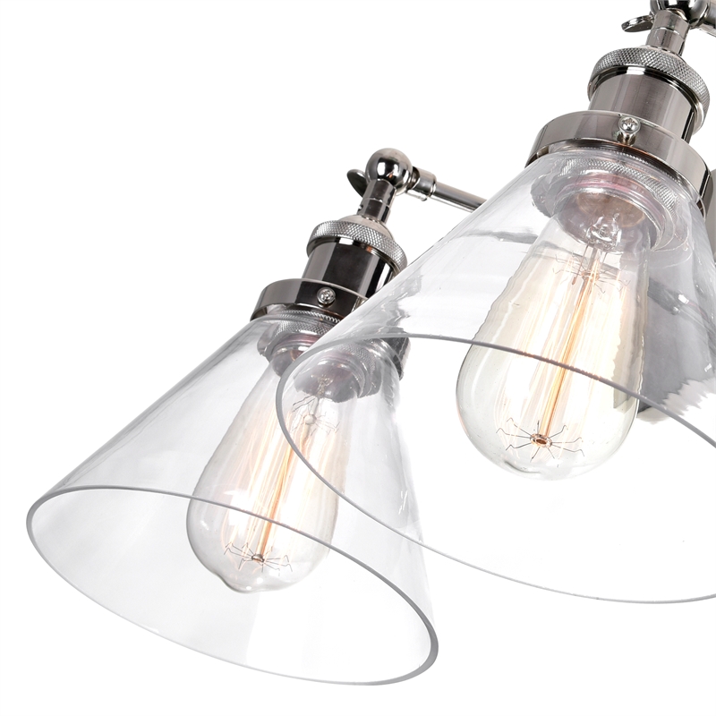 CWI Lighting Eustis 3 Light Metal Wall Sconce in Polished Nickel