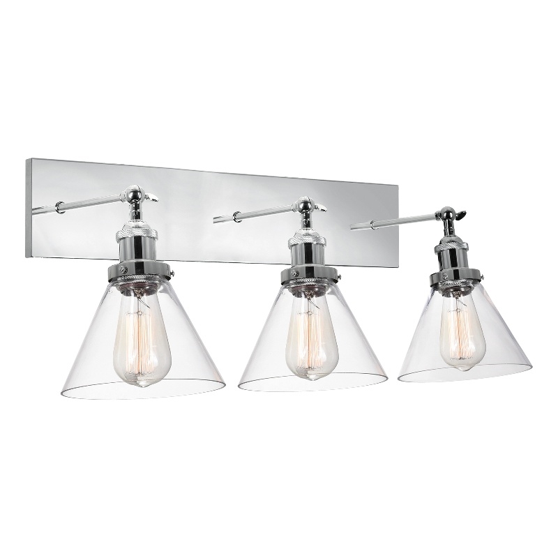 CWI Lighting Eustis 3 Light Metal Wall Sconce in Polished Nickel