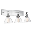 CWI Lighting Eustis 3 Light Metal Wall Sconce in Polished Nickel