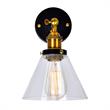 CWI Lighting Eustis 1 Light Contemporary Metal Wall Sconce in Black/Gold Brass