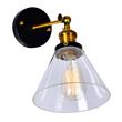 CWI Lighting Eustis 1 Light Contemporary Metal Wall Sconce in Black/Gold Brass