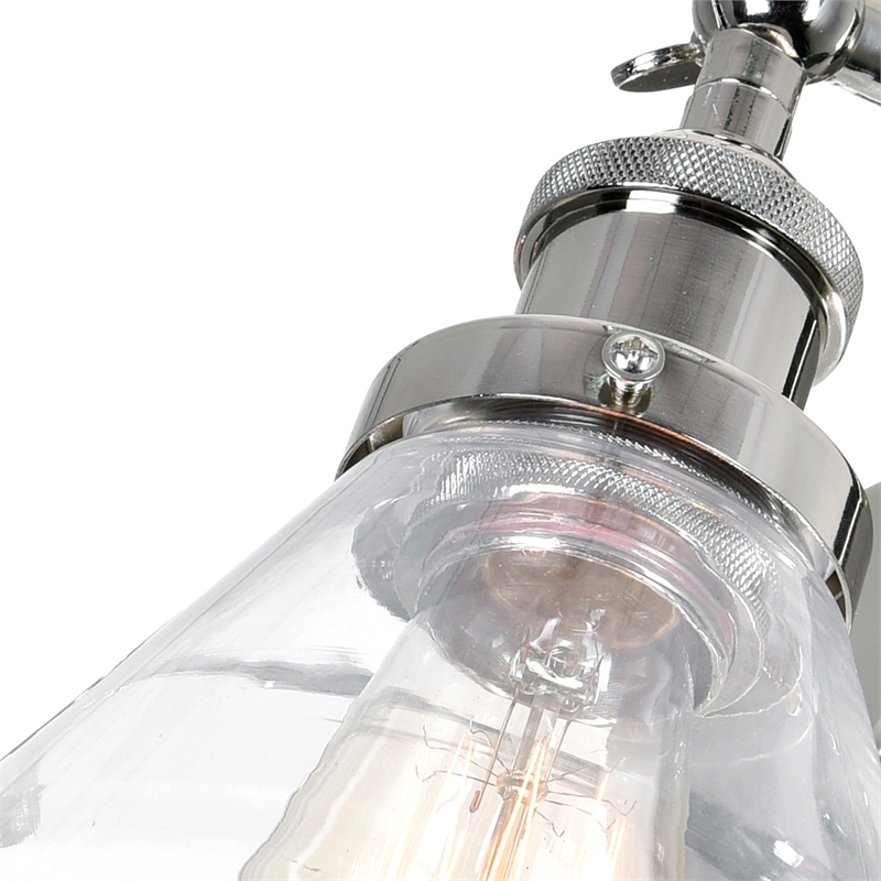 CWI Lighting Eustis 1 Light Metal Wall Sconce in Polished Nickel