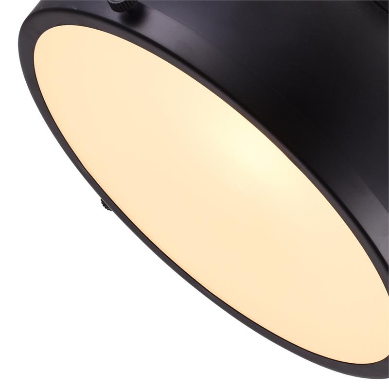 CWI Lighting Strum 1 Light Down Farmhouse Metal Pendant in Black