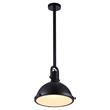 CWI Lighting Strum 1 Light Down Farmhouse Metal Pendant in Black
