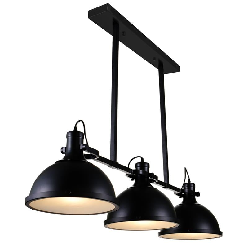 CWI Lighting Strum 3 Light Farmhouse Metal Island Chandelier in Black