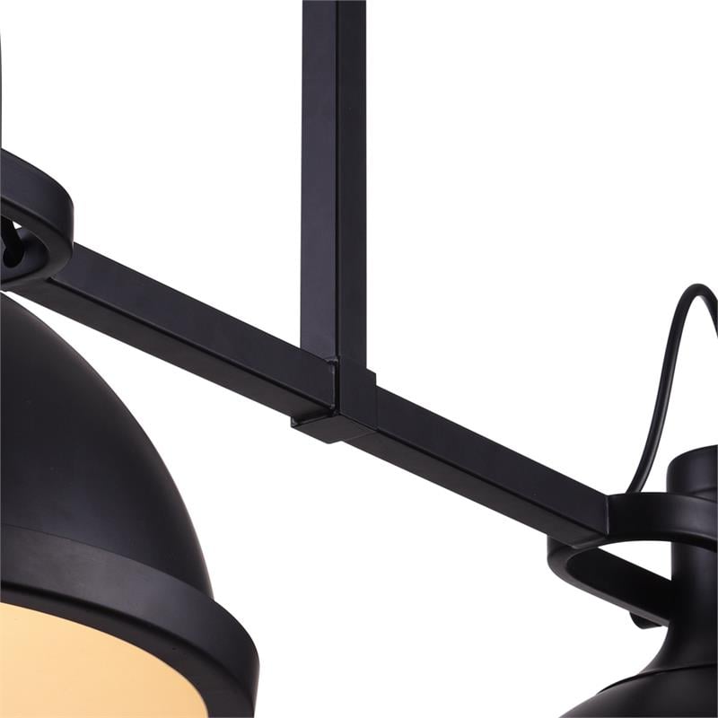CWI Lighting Strum 3 Light Farmhouse Metal Island Chandelier in Black