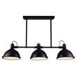 CWI Lighting Strum 3 Light Farmhouse Metal Island Chandelier in Black