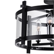 CWI Lighting Miette 4 Light Metal Cage Indoor Flush Mount in Black