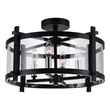 CWI Lighting Miette 4 Light Metal Cage Indoor Flush Mount in Black