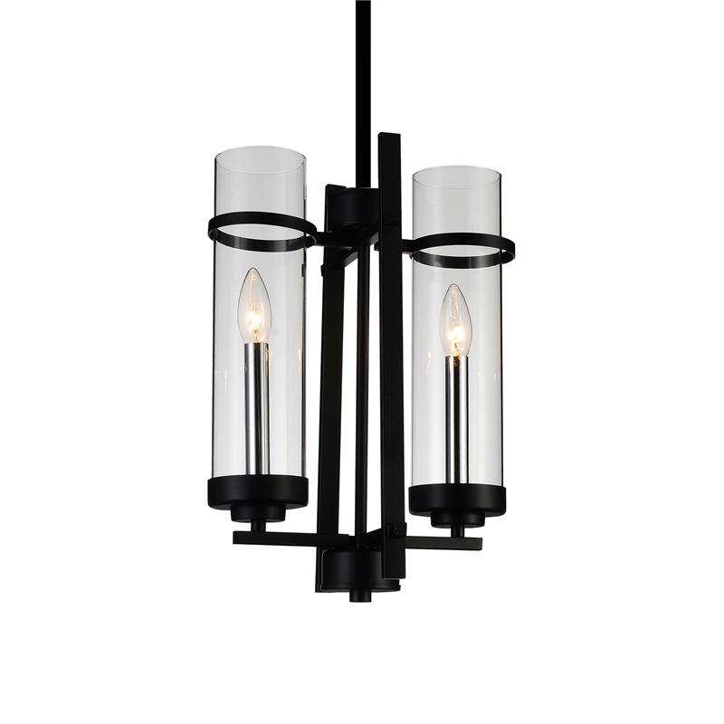 CWI Lighting Sierra 2 Light Up Contemporary Metal Mini Pendant in Black
