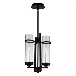 CWI Lighting Sierra 2 Light Up Contemporary Metal Mini Pendant in Black