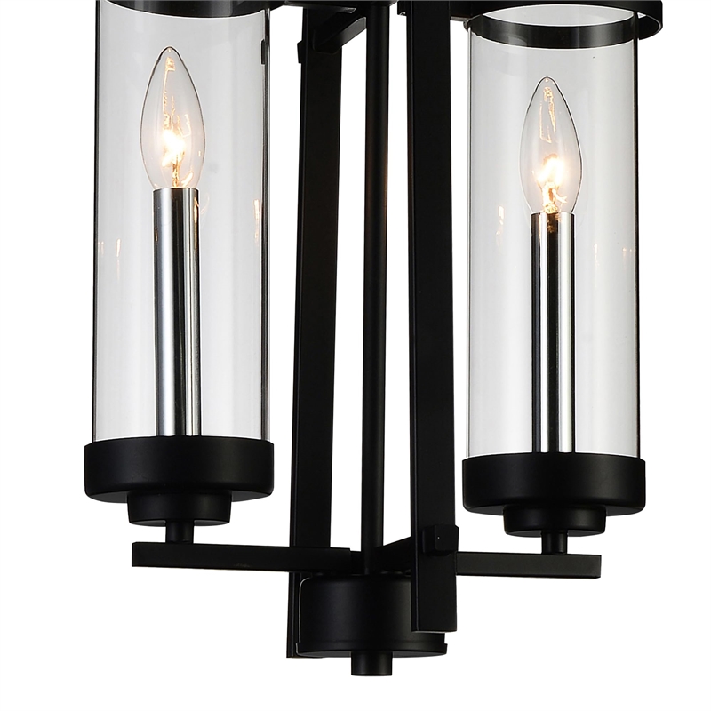CWI Lighting Sierra 2 Light Up Contemporary Metal Mini Pendant in Black