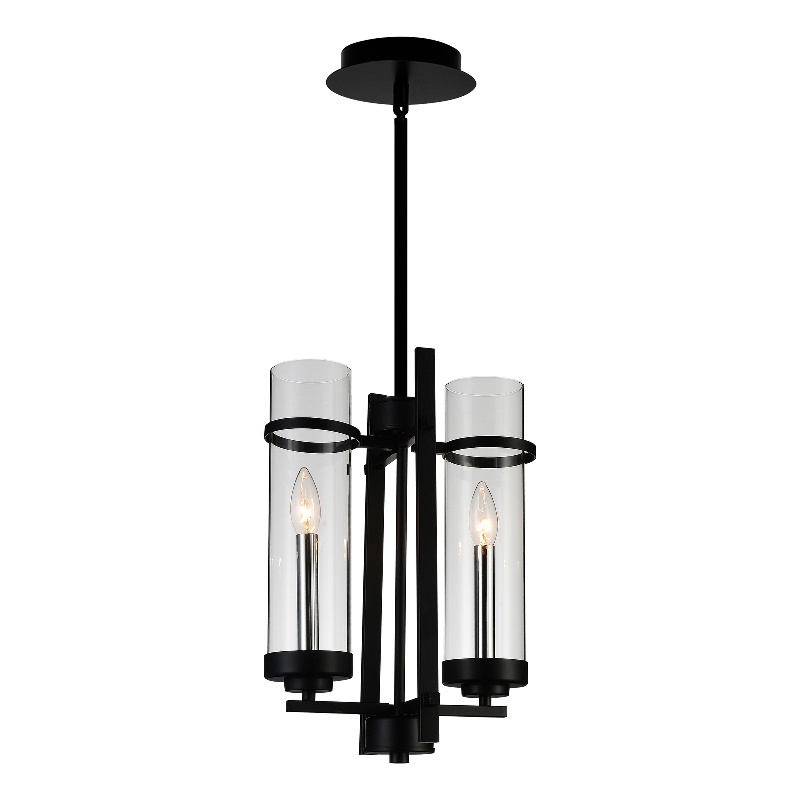 CWI Lighting Sierra 2 Light Up Contemporary Metal Mini Pendant in Black