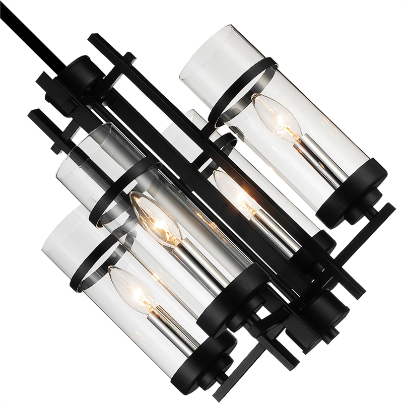 CWI Lighting Sierra 4 Light Up Contemporary Metal Mini Pendant in Black