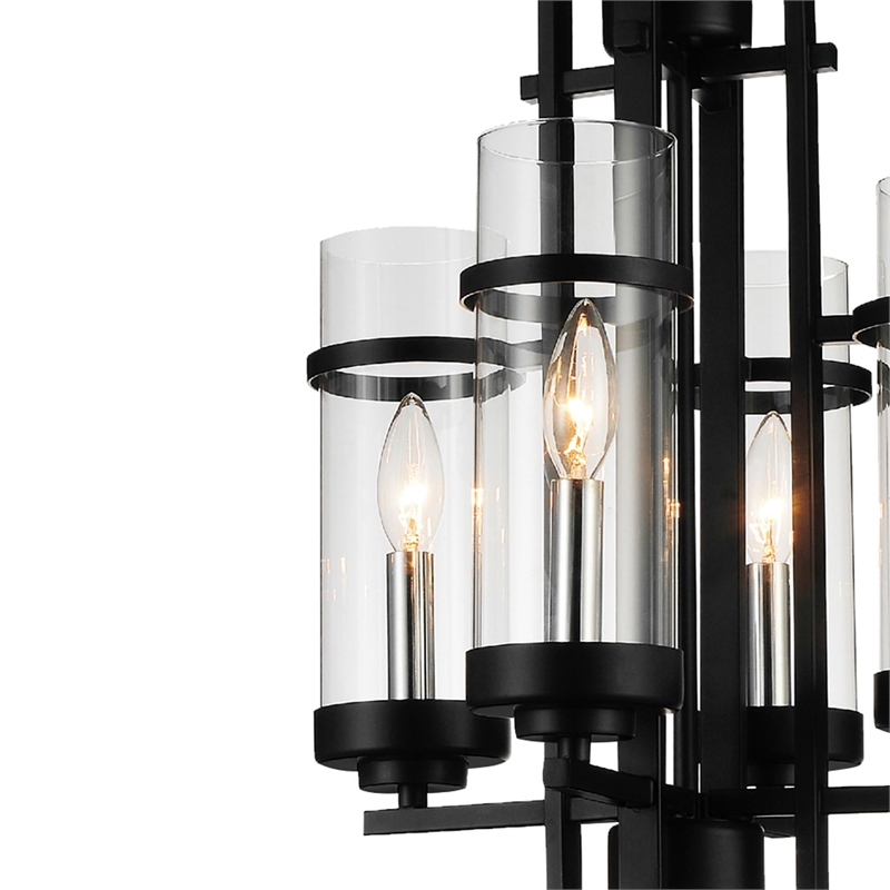 CWI Lighting Sierra 4 Light Up Contemporary Metal Mini Pendant in Black