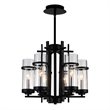 CWI Lighting Sierra 6 Light Up Contemporary Metal Chandelier in Black