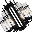 CWI Lighting Sierra 6 Light Up Contemporary Metal Chandelier in Black