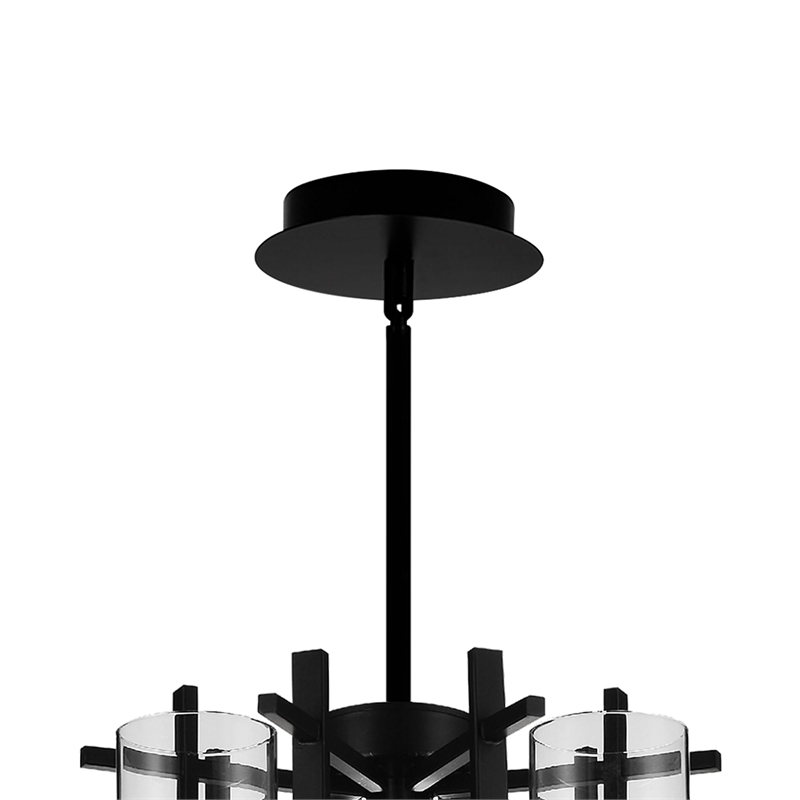 CWI Lighting Sierra 6 Light Up Contemporary Metal Chandelier in Black