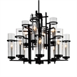 CWI Lighting Sierra 12 Light Up Contemporary Metal Chandelier in Black