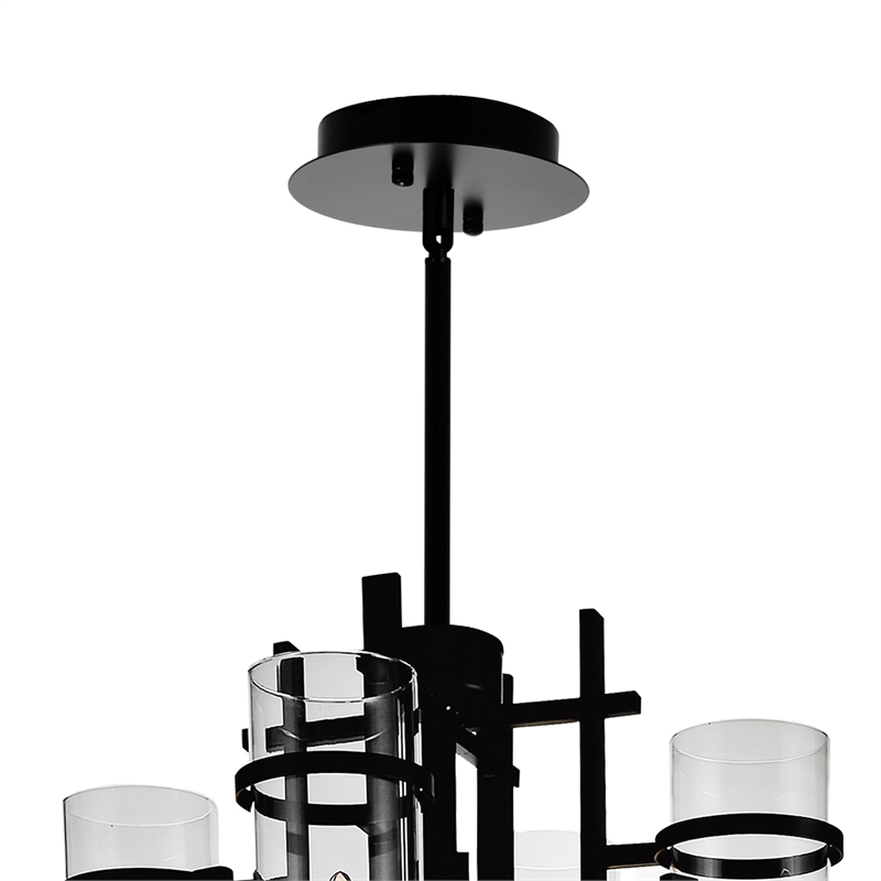 CWI Lighting Sierra 12 Light Up Contemporary Metal Chandelier in Black
