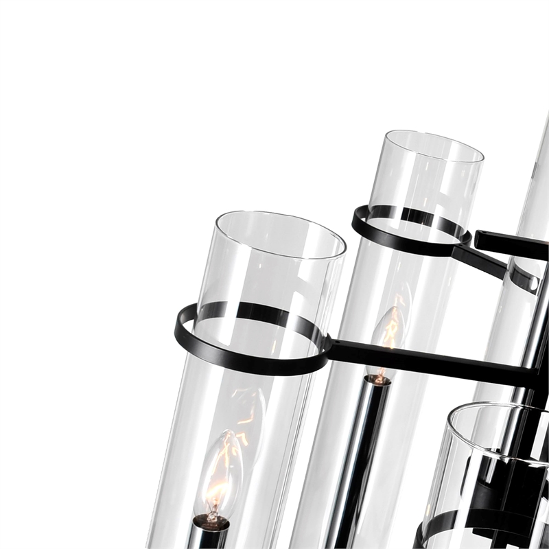 CWI Lighting Sierra 8 Light Up Contemporary Metal Chandelier in Black