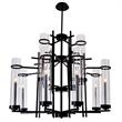 CWI Lighting Sierra 12 Light Up Contemporary Metal Chandelier in Black