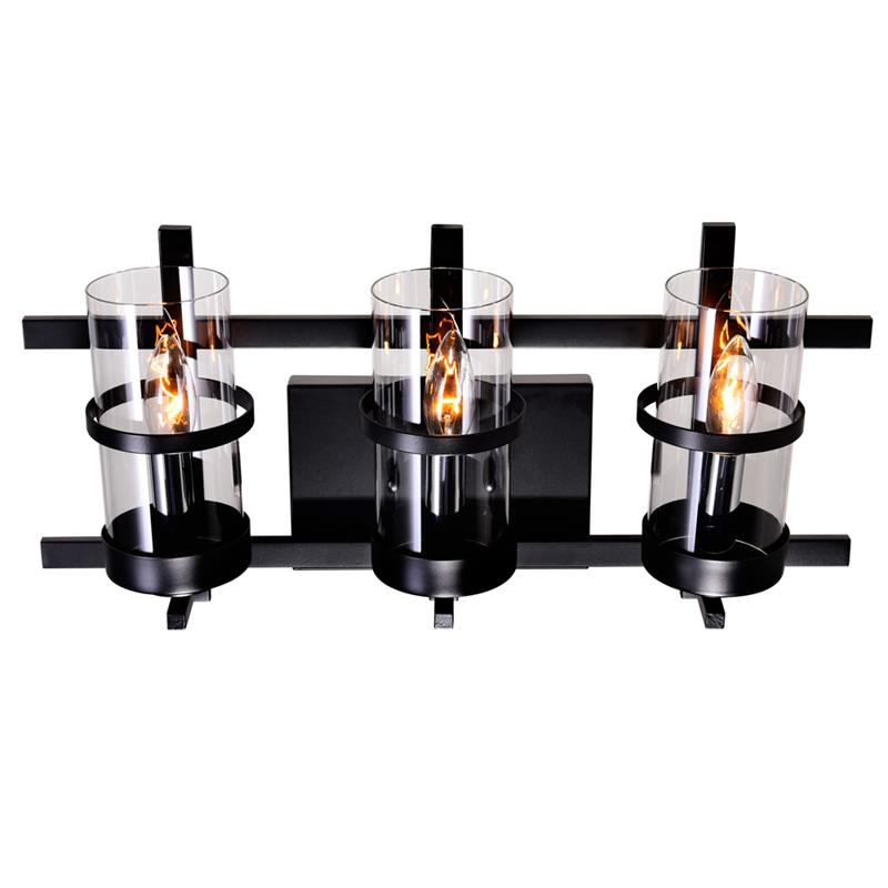 CWI Lighting Sierra 3 Light Contemporary Metal Wall Sconce in Black
