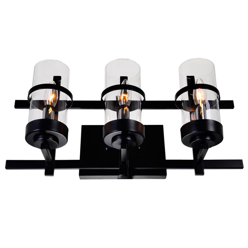 CWI Lighting Sierra 3 Light Contemporary Metal Wall Sconce in Black