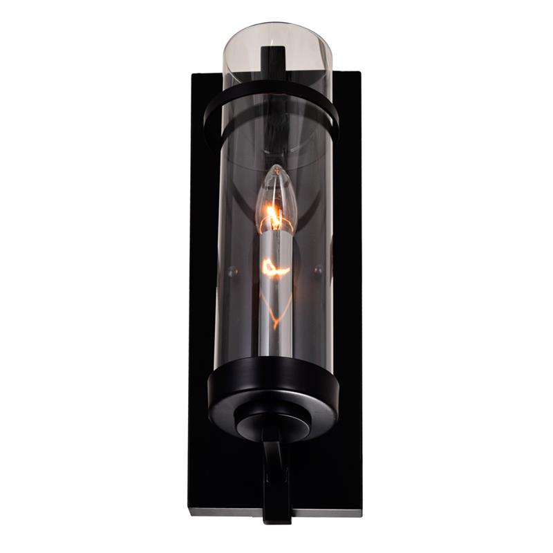 CWI Lighting Sierra 1 Light Contemporary Metal Wall Sconce in Black